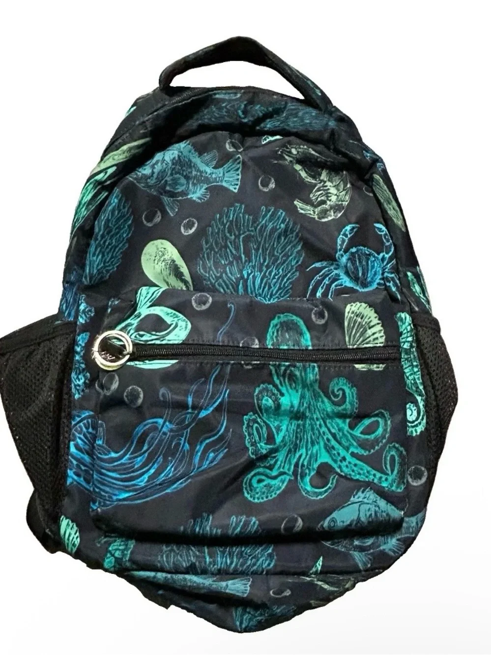 Back to School Backpack Marine Aquatic Ocean Side Pockets Front Pockets